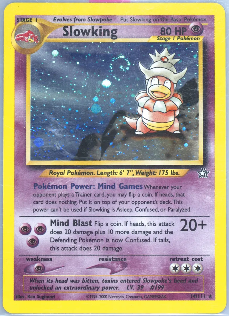 PSA 9 MINT 2000 Slowking 14/111 HOLO RARE Neo Genesis Pokemon Card