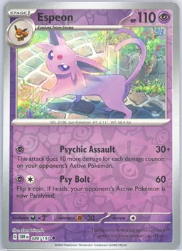 Espeon card photo