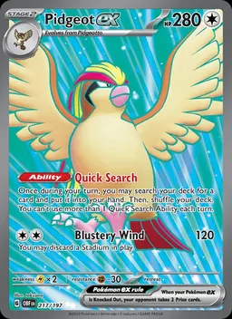 Pidgeot ex card photo