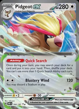 Pidgeot ex card photo