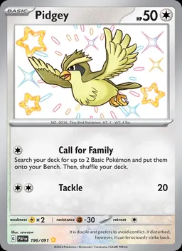 Pidgey card photo