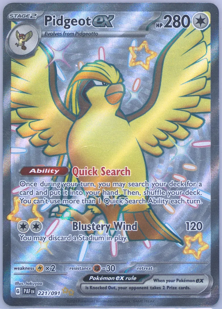 Pidgeot ex card photo