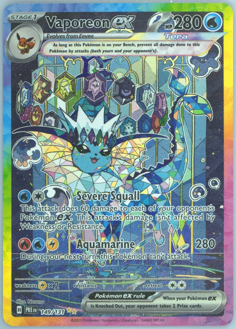 Vaporeon ex card photo