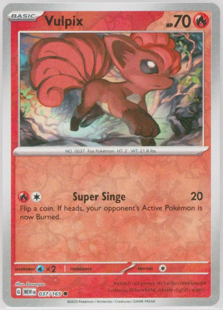 Vulpix card photo