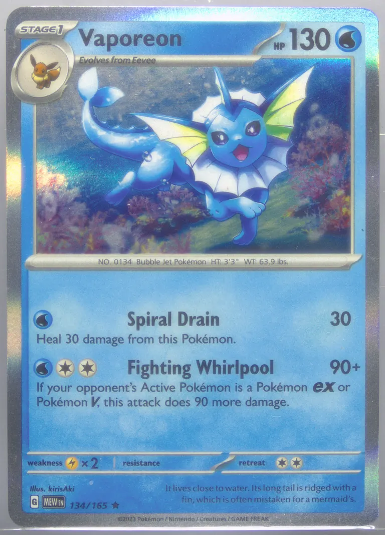 Vaporeon card photo