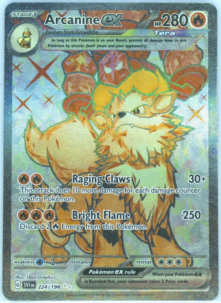 Arcanine ex card photo