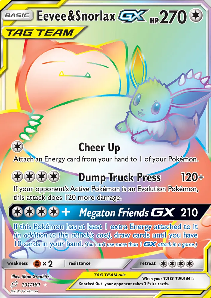 Eevee & Snorlax GX card photo