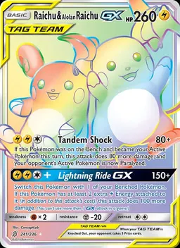 Raichu & Alolan Raichu GX #241