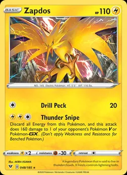 Zapdos card photo